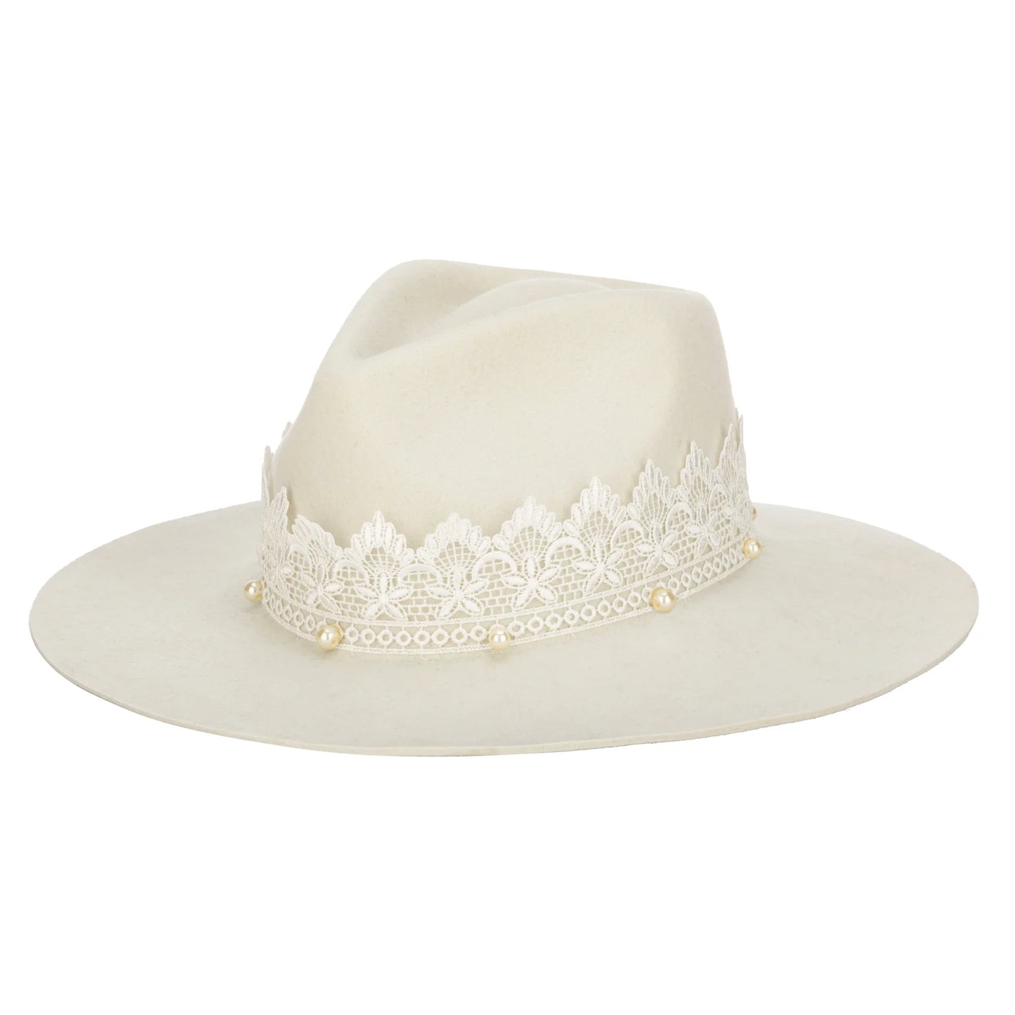 San Diego Hat Felt Cowboy Hat with Lace & Pearls