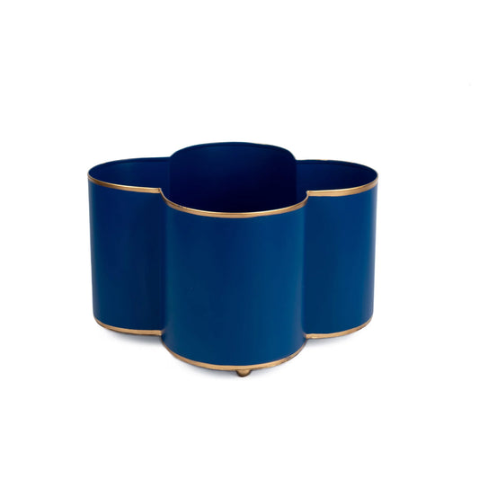 Jaye's Studio Mattie Quatrefoil Cachepot Planter Blue