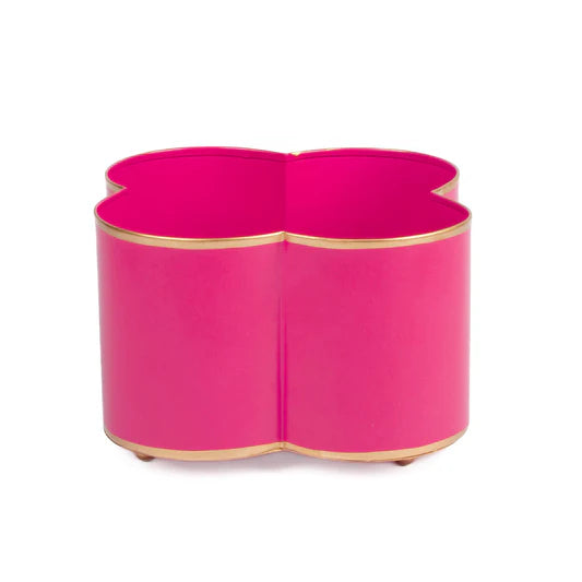 Jaye's Studio Pink Quatrefoil Small Cachepot