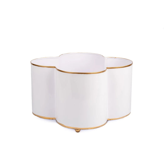 Jaye's Studio Mattie Quatrefoil Cachepot Planter White