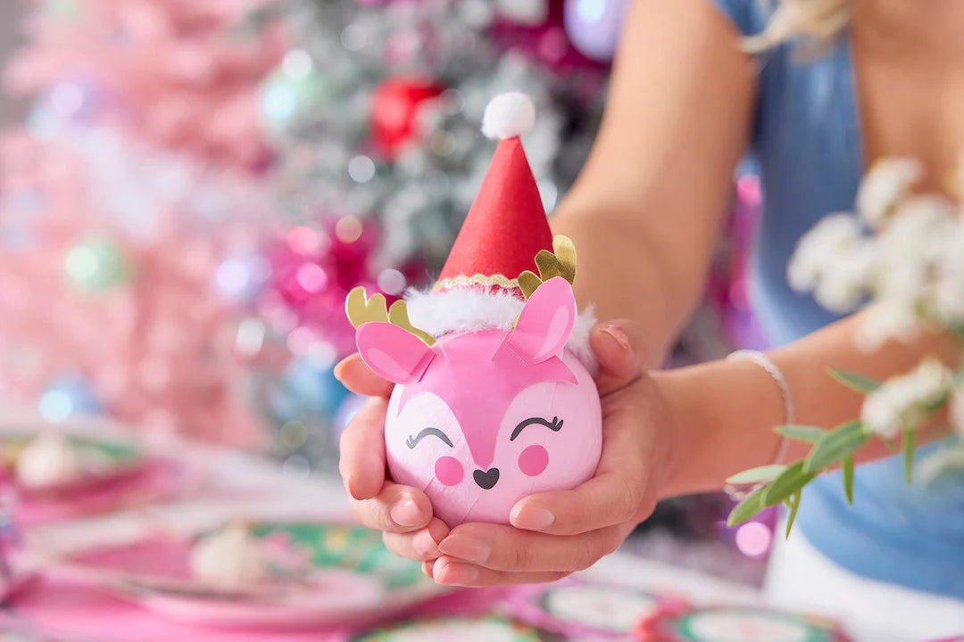 Packed Party Pink Reindeer Holiday Surprise Balls (4 count)
