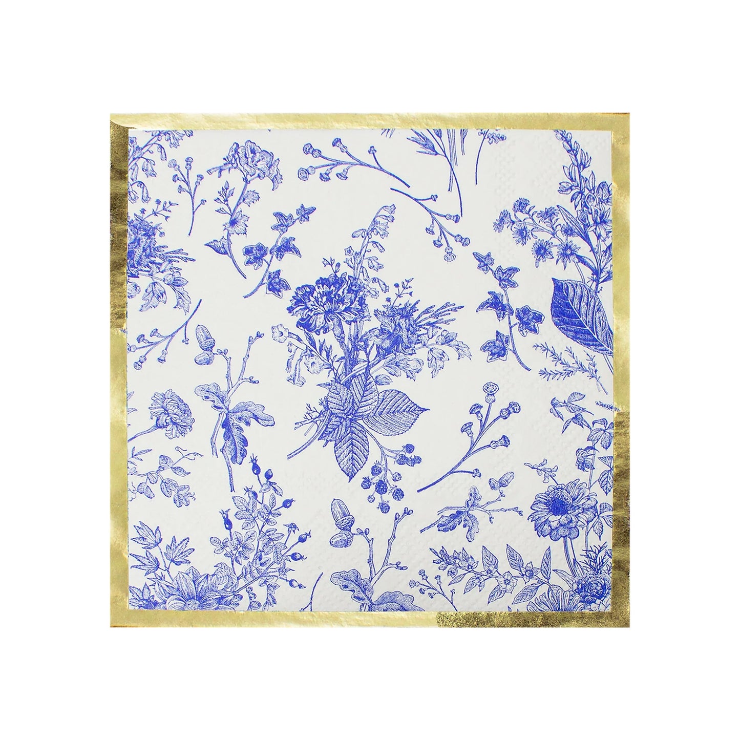 Sophistiplate Floral Blue Cocktail Napkins 20 Count