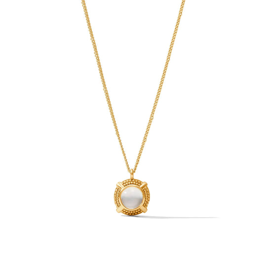 Julie Vos Cabochon Solitaire Necklace- Gold