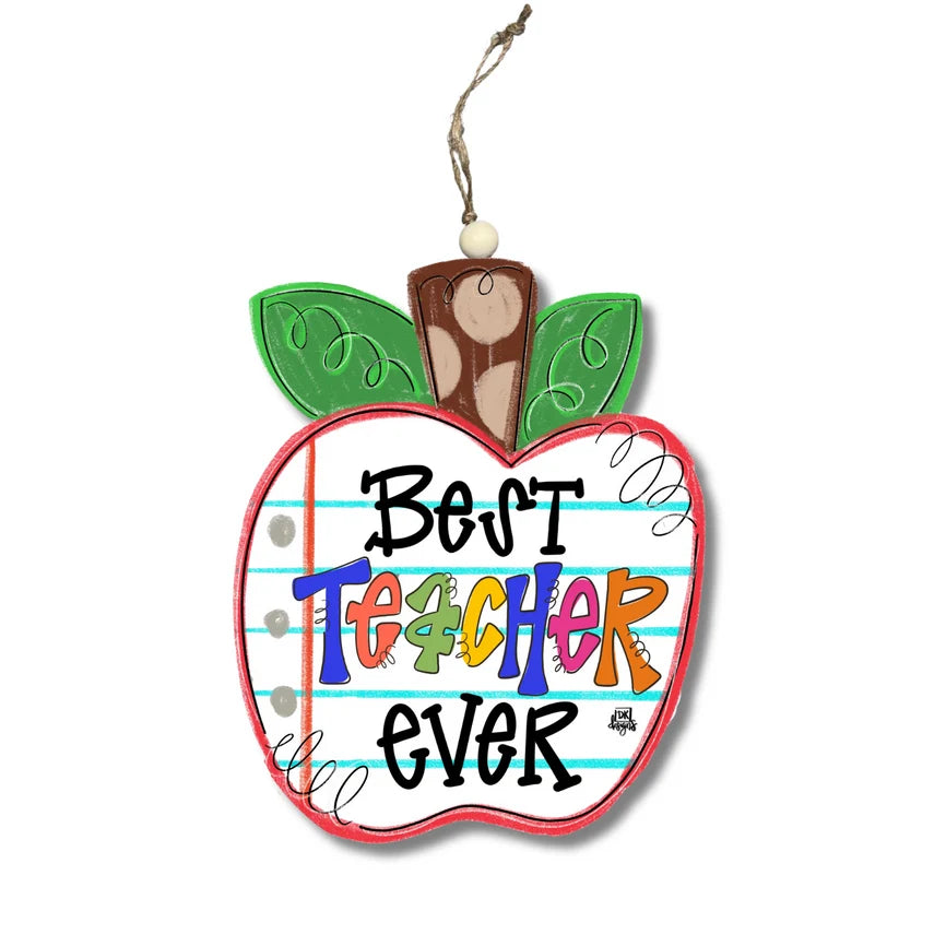 Dk Designs Best Teacher Ever Apple Ornament