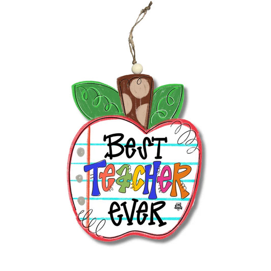 Dk Designs Best Teacher Ever Apple Ornament