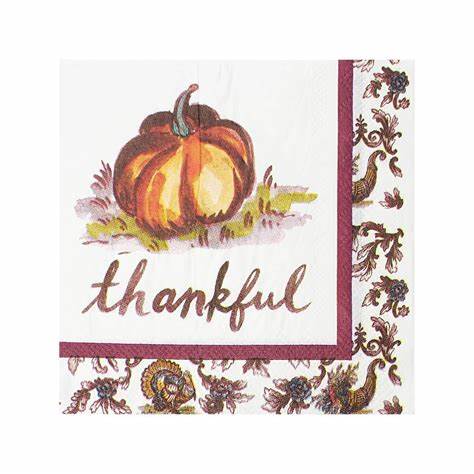 Sophistiplate Thankful Pumpkin Cocktail Napkin