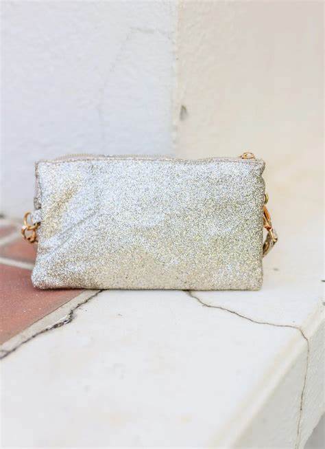 Caroline Hill Liz Crossbody Gold Glitter