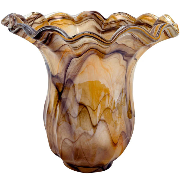 Vietri Onda Glass Tortoiseshell Large Tulip Vase