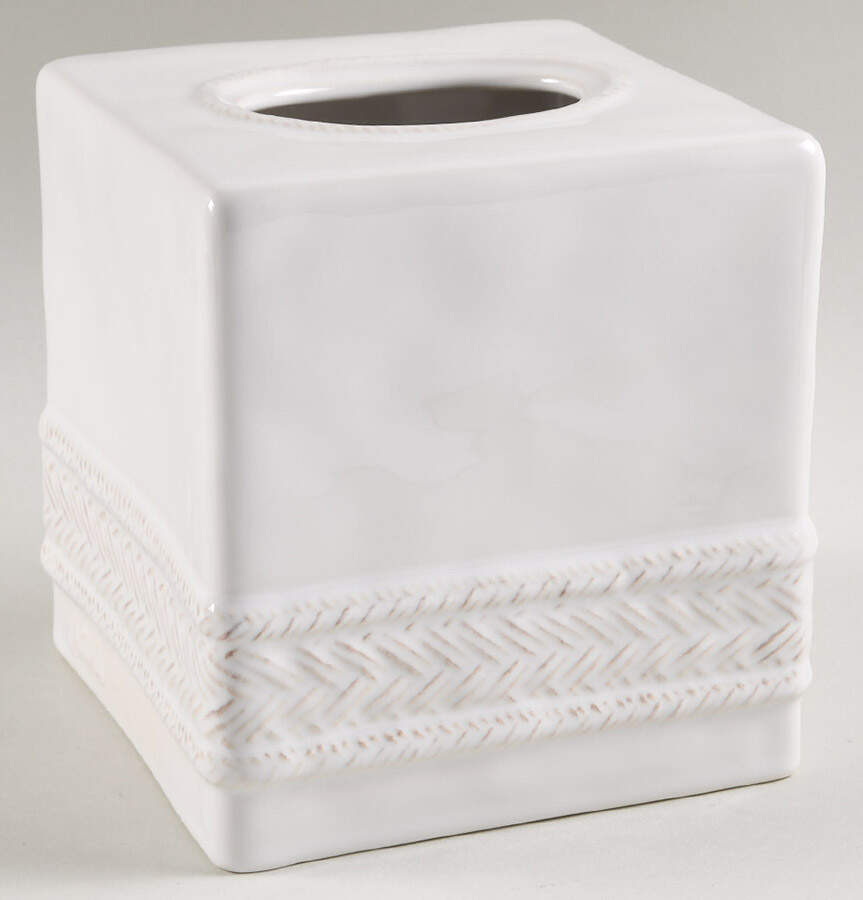 Juliska Le Panier Tissue Box Cover Whitewash