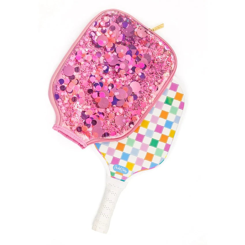 Packed Party Pickleball Paddle and Confetti-Filled Cover Set