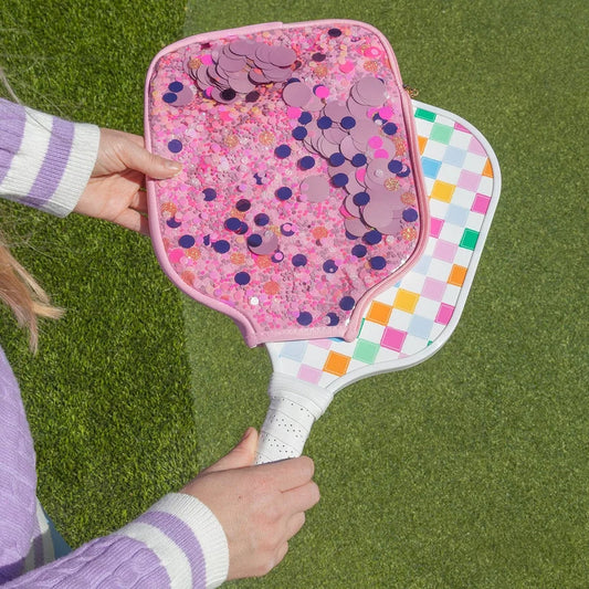 Packed Party Pickleball Paddle and Confetti-Filled Cover Set