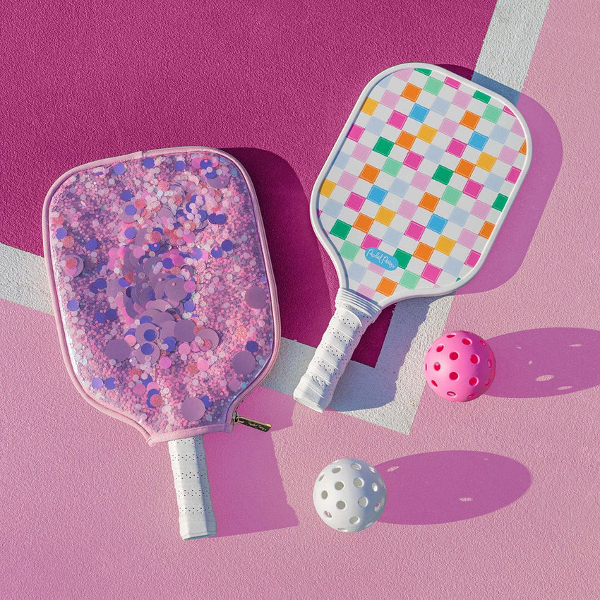 Packed Party Pickleball Paddle and Confetti-Filled Cover Set