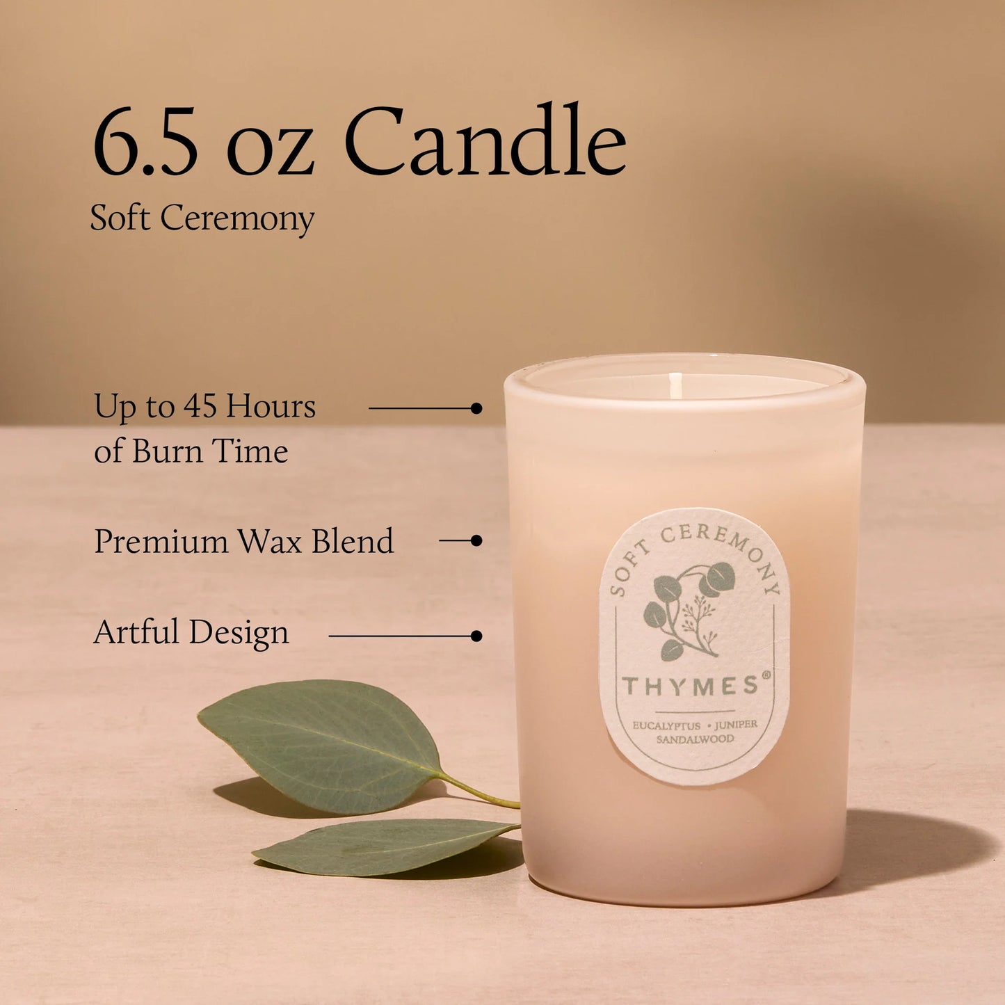Thymes Soft Ceremony 6.5 oz Poured Candle