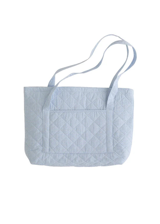 Little English Blue Quilted Tote Bag