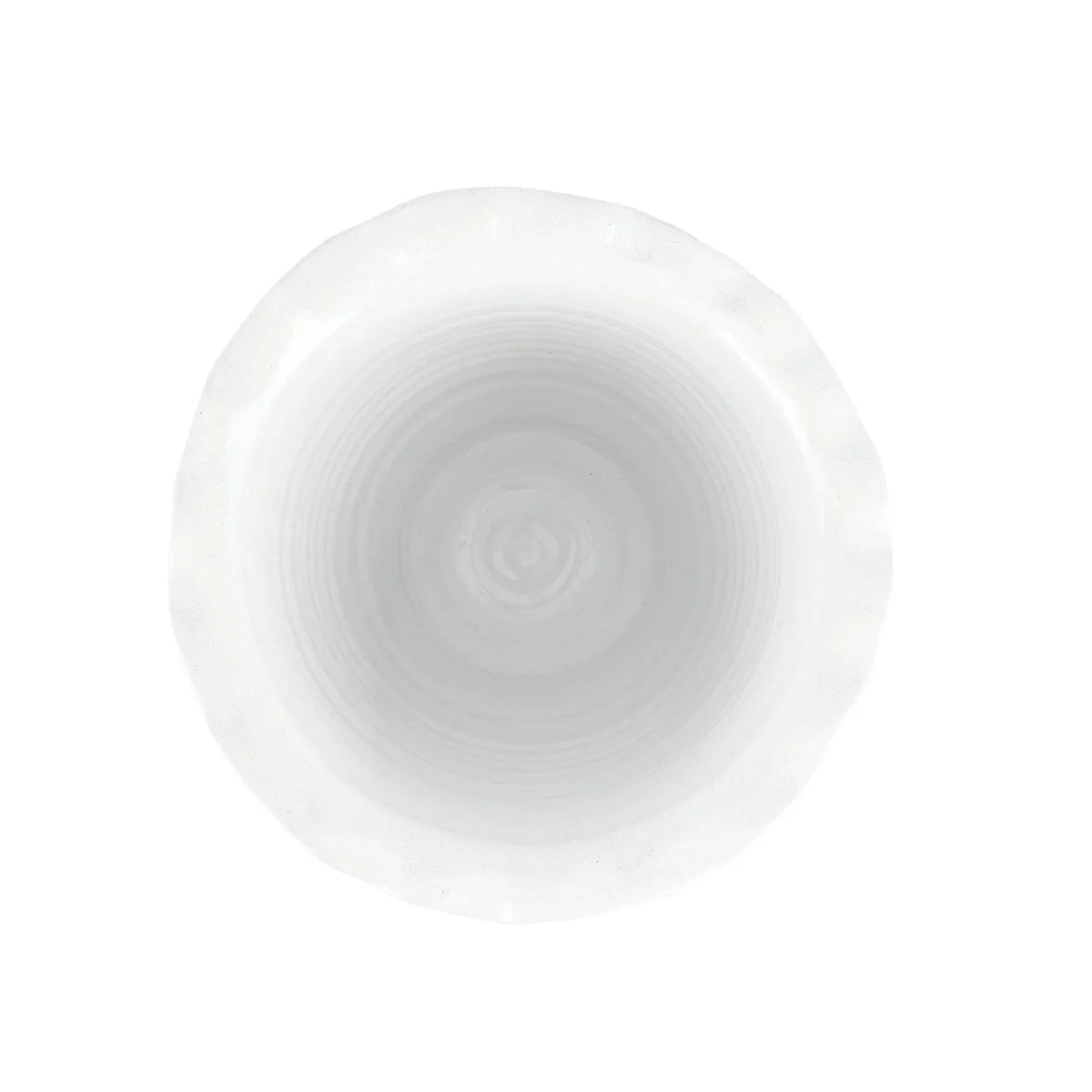 Vietri Rustic Garden White Ruffle Tall Footed Cachepot
