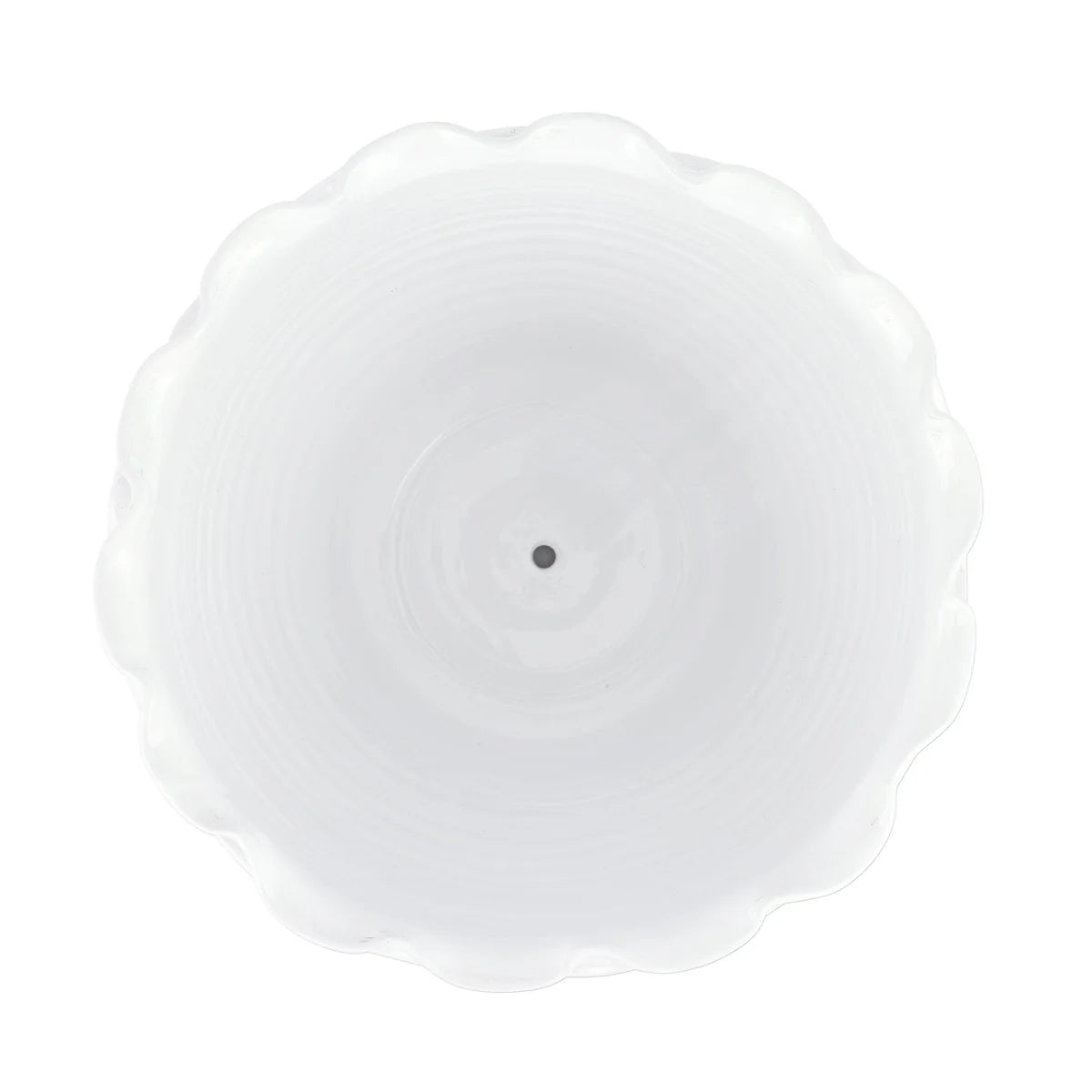 Vietri Rustic Garden White Ruffle Round Planter