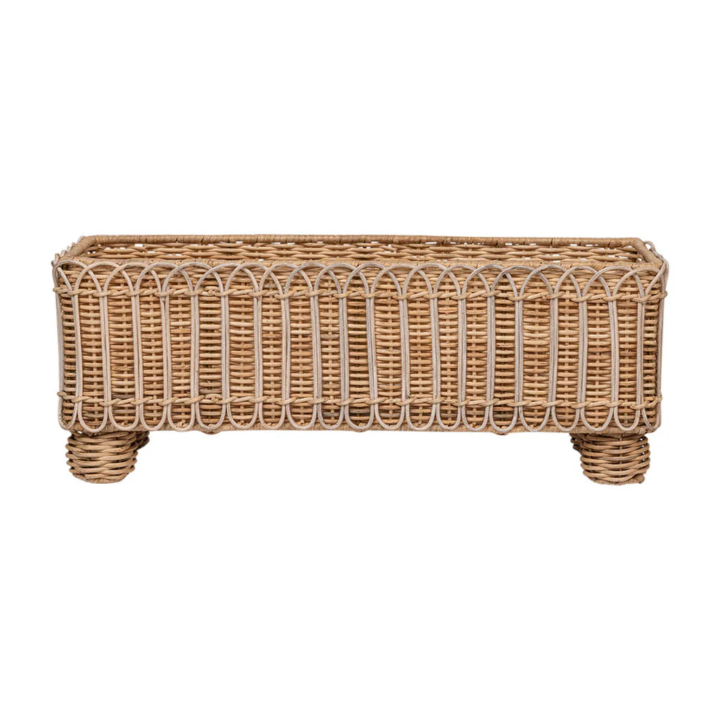 Juliska Provence Rattan 20''Rectangle Planter- Whitewash