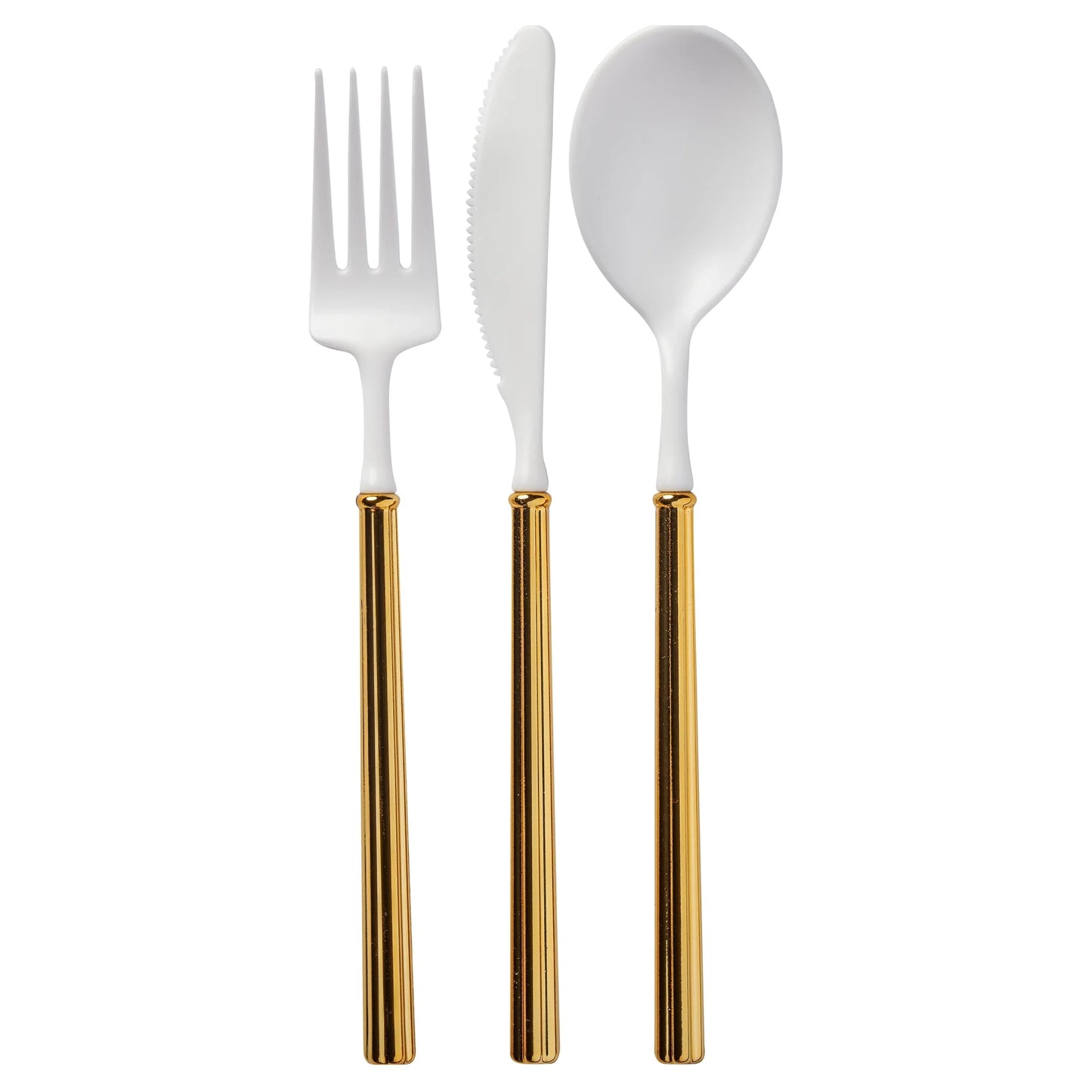 Sophistiplate White and Gold Utensils 24 Pieces