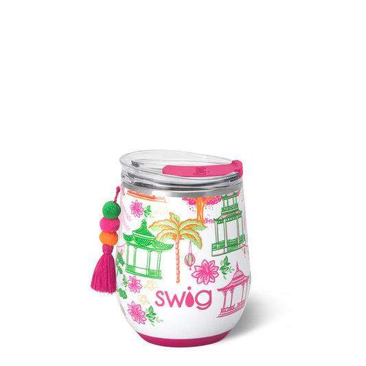 Swig Pagoda Paradise 12oz Stemless Wine Cup