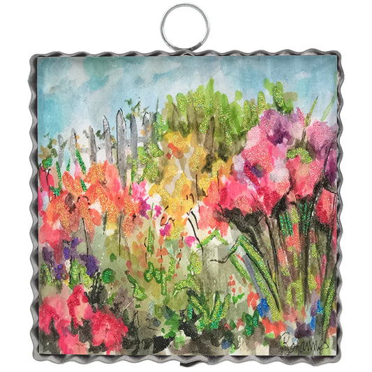 The Porch Round Top Flower Field Mini Art