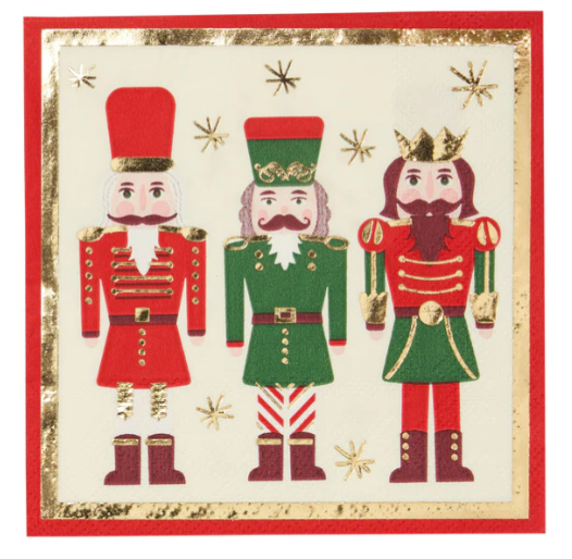 Sophistiplate 3 Nutcrackers Christmas Cocktail Napkins