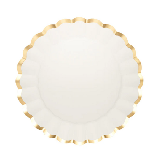 Sophistiplate White and Gold Charger 8 Count