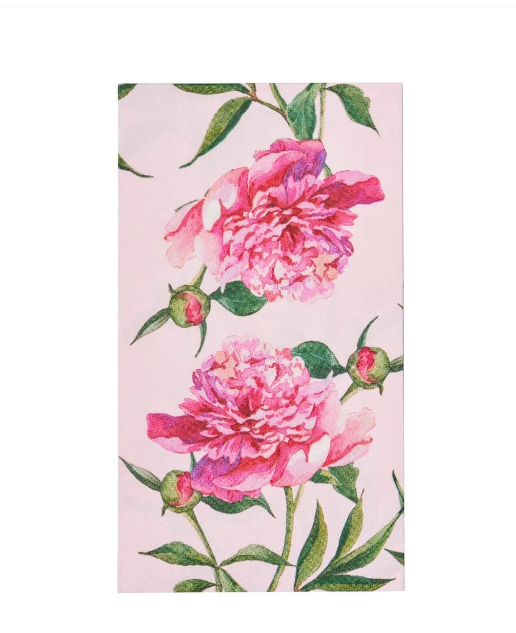 Sophistiplate Pink Peonies Guest Towels 20 Count