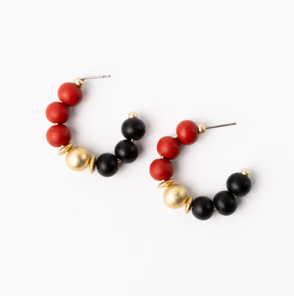 Michelle Mcdowell Janette Earrings- Red and Black