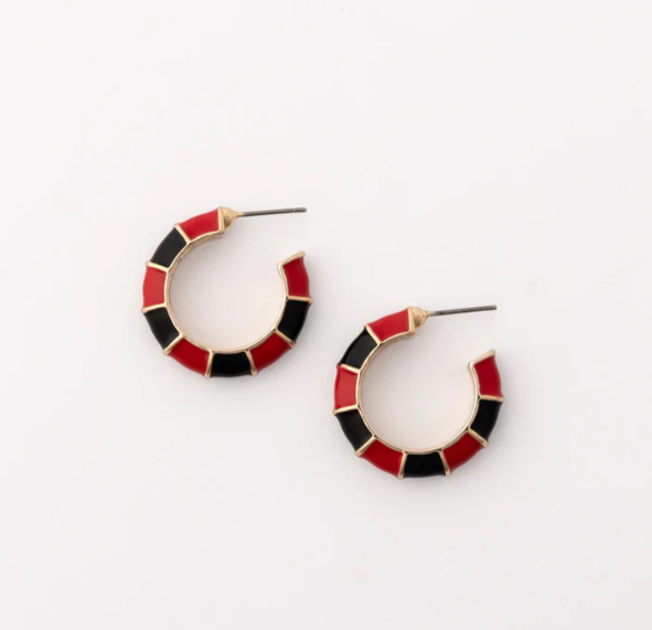 Michelle Mcdowell Ashlynn Earrings- Red and Black