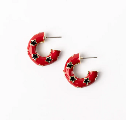 Michelle Mcdowell Justine Earrings- Red and Black