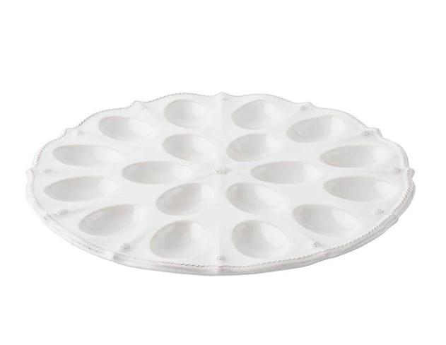 Juliska Berry & Thread 13" Deviled Egg Platter- Whitewash