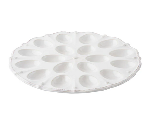 Juliska Berry & Thread 13" Deviled Egg Platter- Whitewash