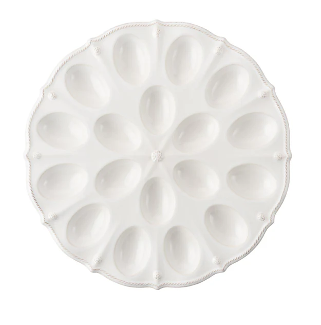 Juliska Berry & Thread 13" Deviled Egg Platter- Whitewash