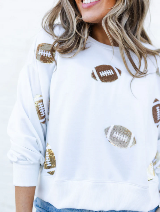 Mary Square Millie Sweatshirt- Footballs