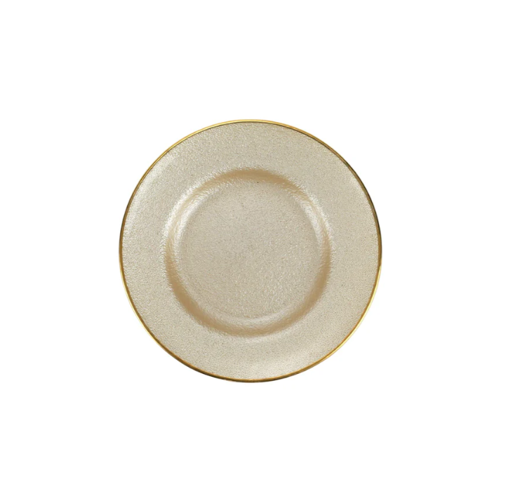 Vietri Metallic Glass Salad Plate