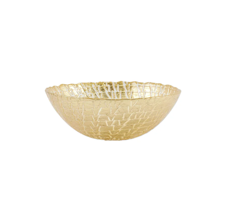 Vietri Rufolo Glass Gold Croodile Small Bowl