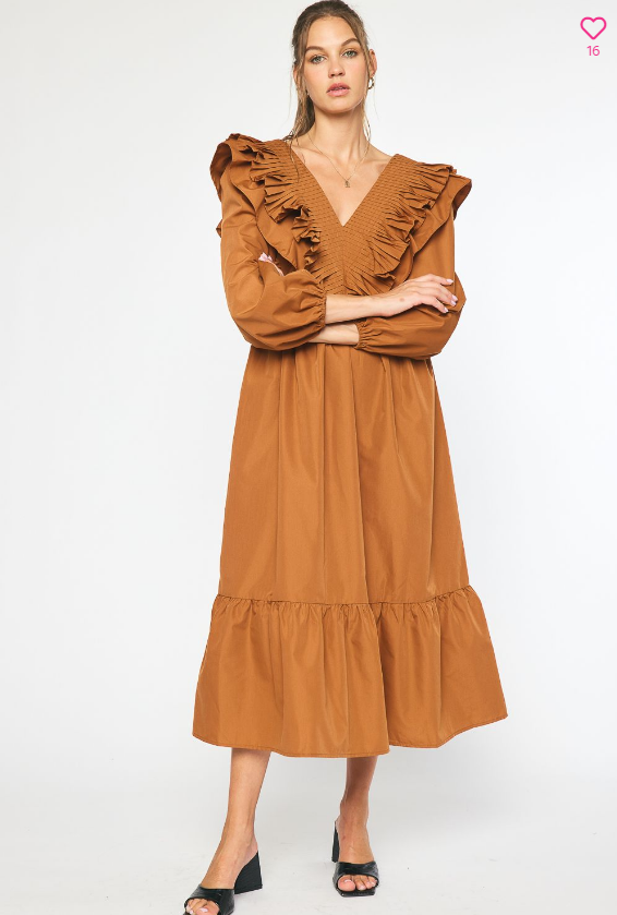 Fall On My Mind Ruffled Maxi Dress