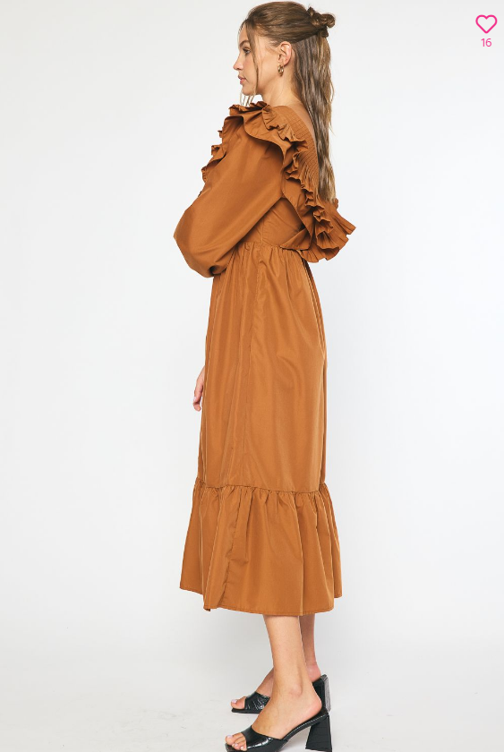 Fall On My Mind Ruffled Maxi Dress