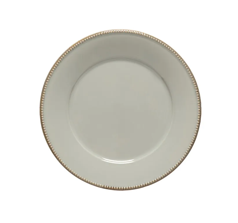 Costa Nova Luzia Ash Gray Round Dinner Plate