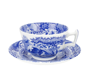 Spode Blue Italian Teacup ad Saucer