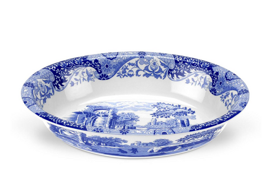 Spode Blue Oval Rimmed Dish