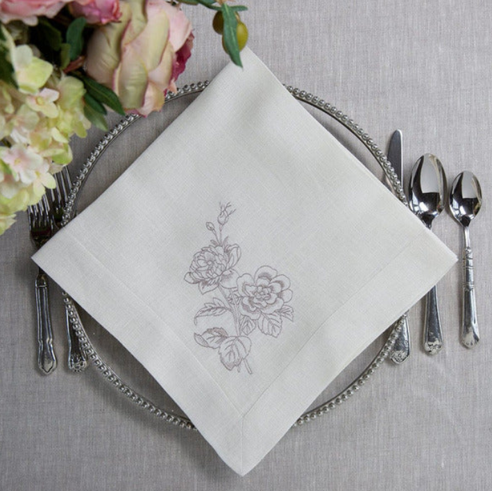 Arte Italica Giulietta Grey Flower Napkin