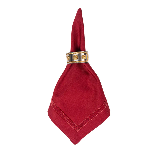 Juliska Velvet Trim Napkin - Ruby