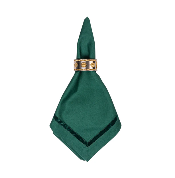 Juliska Velvet Trim Napkin - Evergreen