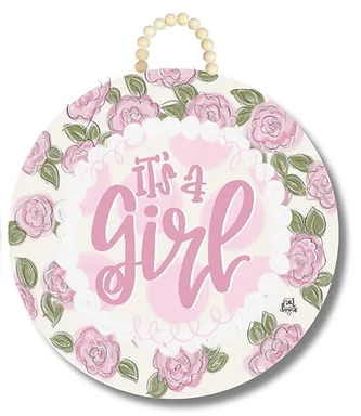 DK Designs "It's a Girl" Baby Door Hanger & Introducing Sign