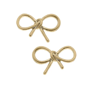 Canvas Willamina Bow Stud Gold Earrings