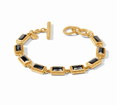 Julie Vos Baguette Teis Bracelet- Gold- Obsidian Black