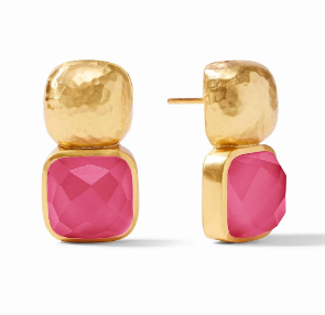 Julie Vos Catalina Earring- Gold- Iridescent Raspberry- OS