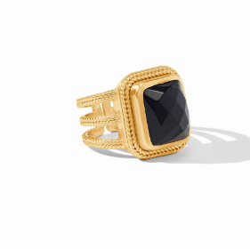 Julie Vos Cheval Statement Ring- Obsidian Black Size 8