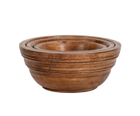 Juliska Wood Nesting Bowls 3 Piece Set